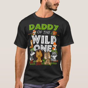 T-shirt Papa of the Wild One Zoo Anniversaire Bois Animaux