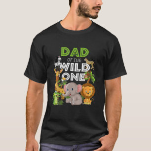 T-shirt Papa Of The Wild One Zoo Anniversaire Safari Jungl