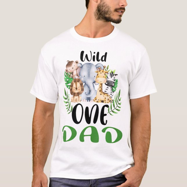 T-shirt Papa of the Wild One Zoo Anniversaire Safari Jungl (Devant)