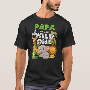 T-shirt Papa of the Wild One Zoo Anniversaire Safari Jungl
