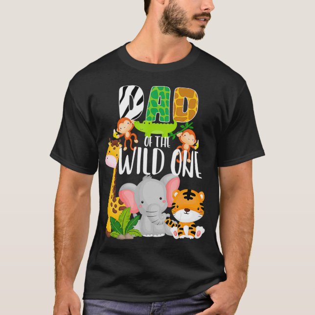 T-shirt Papa of the Wild One Zoo Thème Anniversaire Safari (Devant)