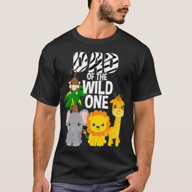 T-shirt Papa of the Wild One Zoo Thème Anniversaire Safari (Devant)