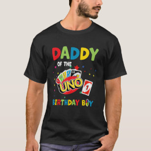 T-shirt Papa Of Uno Birthday Boy Uno Birthday Boy