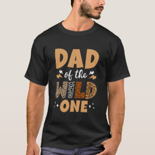 T-shirt Papa Of Wild One Jungle 1er Anniversaire Fête Leop