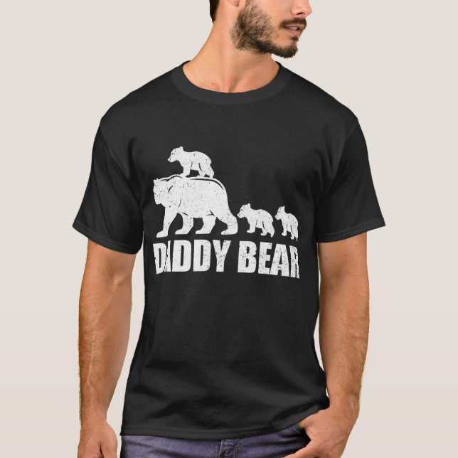 T-shirt Papa Ours 3 Cubes Chemise Papa Ours 3 Enfants Papa (Devant)