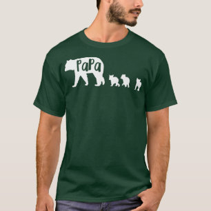 T-shirt Papa Ours avec 3 3 Cubs Amusant Papa Père Cadeau P