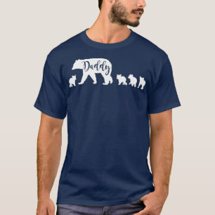 T-shirt Papa Ours avec 4 4 Cubs Papa Père Papa Papa Papa 