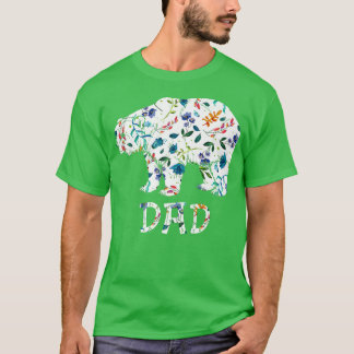 T-shirt Papa Ours Cadeaux Floraux Correspondance Famille F