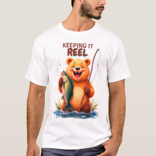 T-shirt Papa Ours de pêche Prend Poisson