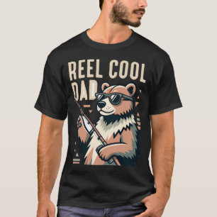 T-shirt Papa ours drôle de pêcheur Pun pêcheur à la ligne