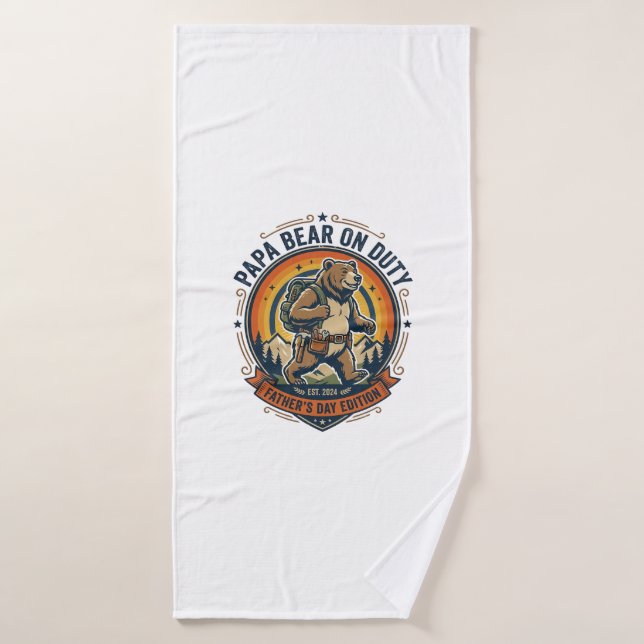 T-shirt Papa Ours en service pour la fête des père (Serviette de bain)