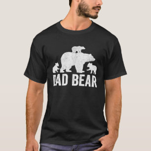 T-shirt Papa Ours Fête des pères Trois Enfants Papa