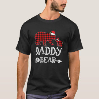 T-shirt Papa Ours Pajama de Noël Buffle Rouge Plaid Fami