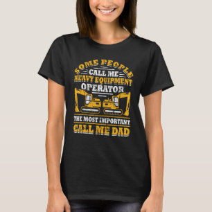 T-shirt Papa ouvrier de construction opérateur homme engin