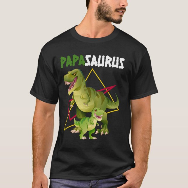 T-shirt Papa, Papa, Papa, Père, Dino, Dinosaures, Des Vête (Devant)