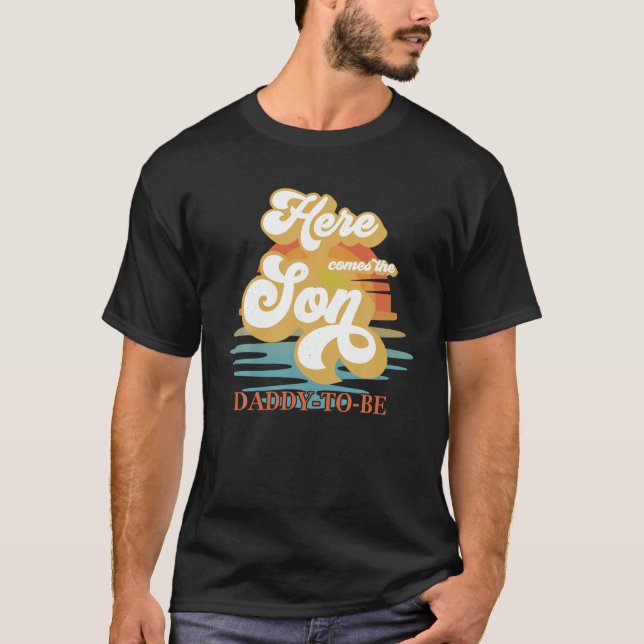T-shirt Papa Papa, Papa Voici Le Fils Baby shower Famille  (Devant)