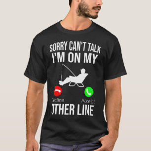 T-shirt Papa pêcheur de bar Fun Drôle Désolé je ne peux pa