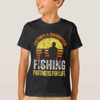 Papa Pêcheur Et Fille Associés De Pêche Pour Li