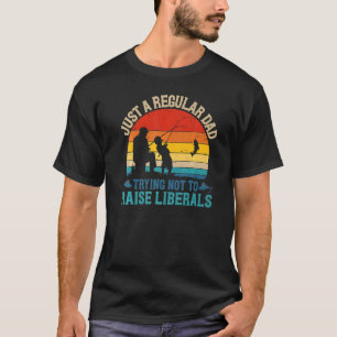 T-shirt Papa Pêcheur Régulier Vintage Essayant De Ne Pas É