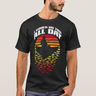 T-shirt Papa Pêcheur Toute La Journée Pêche Drôle Vintage