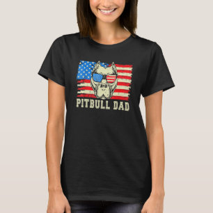 T-shirt Papa Pitbull Américain Papa Chien Pit Bull América