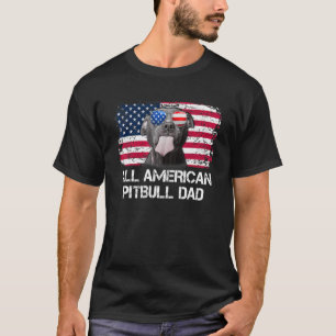 T-shirt Papa Pitbull Tout Américain Drapeau Américain 4 Ju