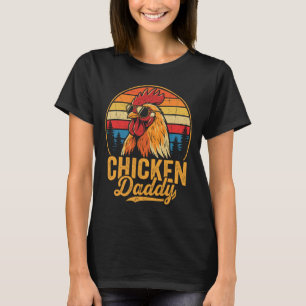 T-shirt Papa Poule Drôle Coq Rétro Volailles Ferme Papa
