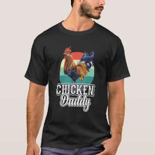 T-shirt Papa Poule Homme Vintage Éleveur de Volailles Coq