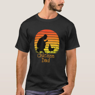 T-shirt Papa Poule Vintage Retro Coucher de Soleil Éleveur