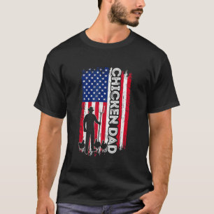 T-shirt Papa Poulet Drapeau Américain Éleveur de Volailles