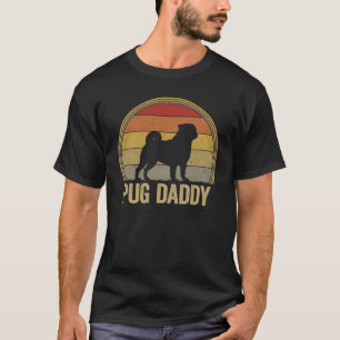 T-shirt Papa Pug Drôle Rétro Cadeau pour Papa Chien Propri