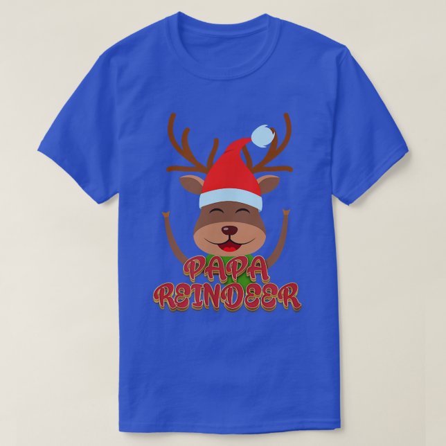 T-shirt Papa Reindeer Correspondant Famille Groupe Noël (Design devant)
