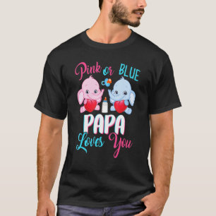 T-shirt Papa Rose Ou Bleu Vous Aime Eléphants Bébé Genre
