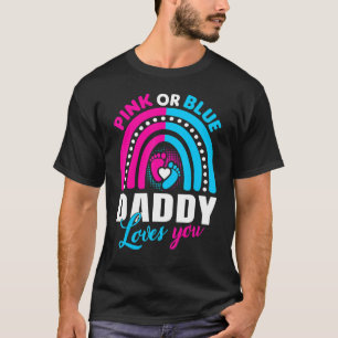 T-shirt Papa Rose Ou Bleu Vous Aime Genre Révéler Père