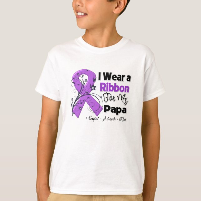 T-shirt Papa - Ruban cancer pancréatique (Devant)