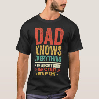 T-shirt Papa sait tout Vintage pour papa frite de fête du