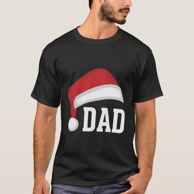 T-shirt Papa Santa Hat Parent Père Noël Fêtes (Devant)