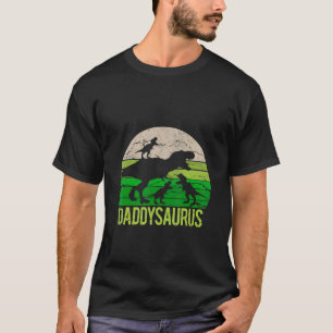 T-shirt Papa Saurus Et Trois Babysaurus Saurus