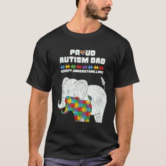 T-shirt Papa sensibilisation à l'autisme accepte fièrement