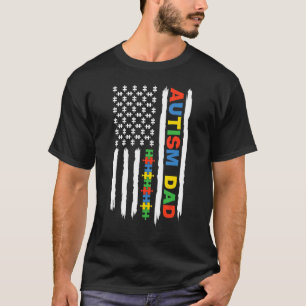 T-shirt Papa Sensibilisation sur l'autisme Drapeau América