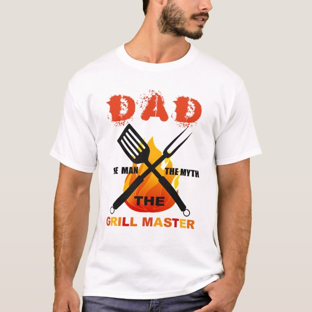 T-shirt Papa Shirt, L'Homme Le Mythe Le Maître Du Grill (Devant)