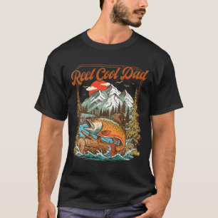 T-shirt Papa super cool drôle pêcheur arc-en-ciel (sur