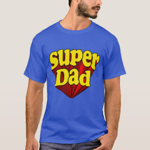 T-shirt Papa superbe, super héros rouge/jaune/fête des