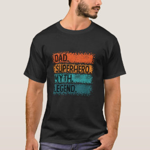 T-shirt Papa superhero légende mythe drapeau rétro