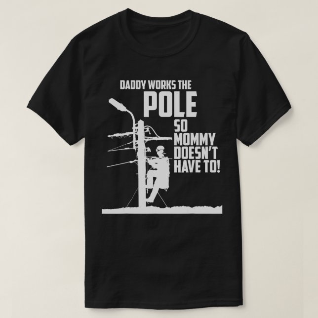 T-shirt Papa travaille sur le pôle pour que maman n'ait pa (Design devant)