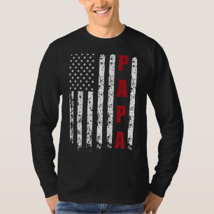 T-shirt Papa Us American Flag Patriotique 4 juillet Papa F