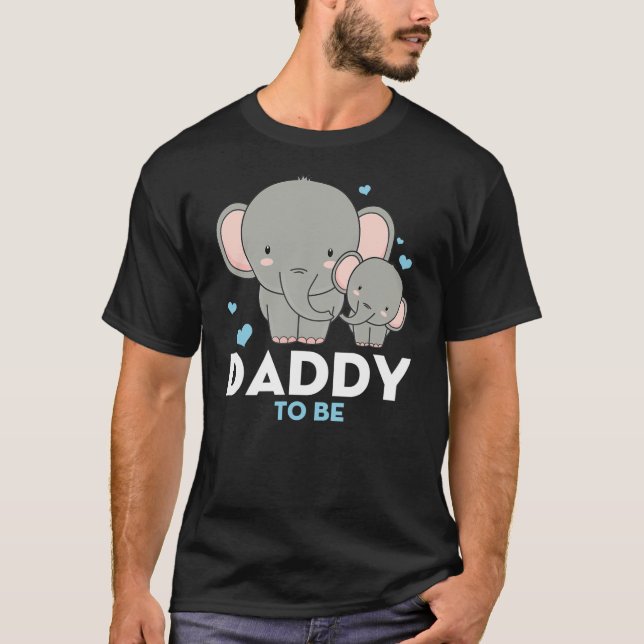 T-shirt Papa va devenir Eléphant Baby shower Grossesse Bie (Devant)