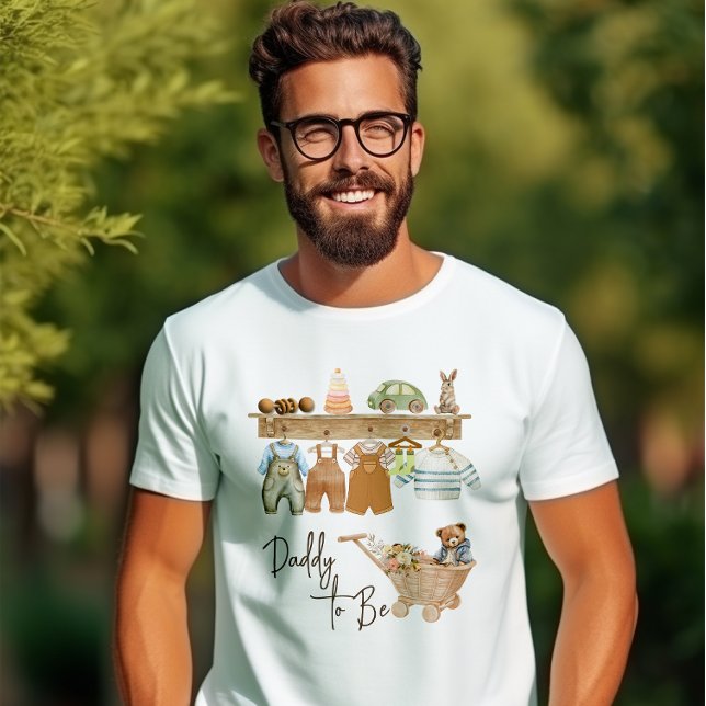 T-shirt Papa va être nourricière, ours en peluche, vêtemen (Daddy to Be Nursery, Teddy Bear, Baby Clothes T-Shirt)
