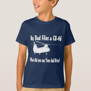 T-shirt Papa vole un hélicoptère CH-46