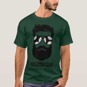 T-shirt Papa Volleyball Avec Beille Et Lunettes De Soleil